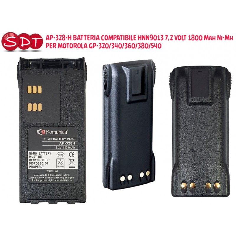 AP-328H BATTERIA COMPATIBILE HNN9013 7,2 VOLT 1800 Mah Ni-Mh PER MOTOROLA GP-320/340/360/380/540