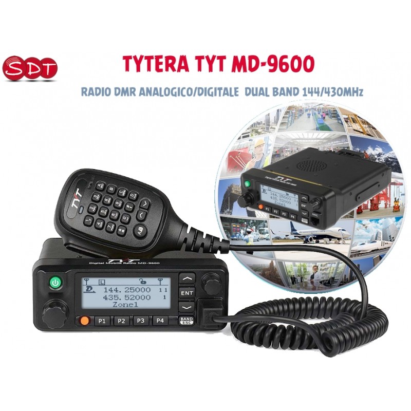 TYTERA TYT MD 9600 RICETRASMITTITORE VEICOLARE DMR DUAL BAND ANALOGICO/DIGITALE 136-174/400-480MHz 3000 canali 50W VHF/45W UHF