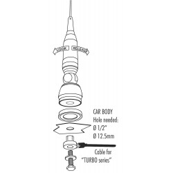 SIRIO TURBO 1000 BLUE LINE ANTENNA VEICOLARE - 27…28.5 MHz Tarabile