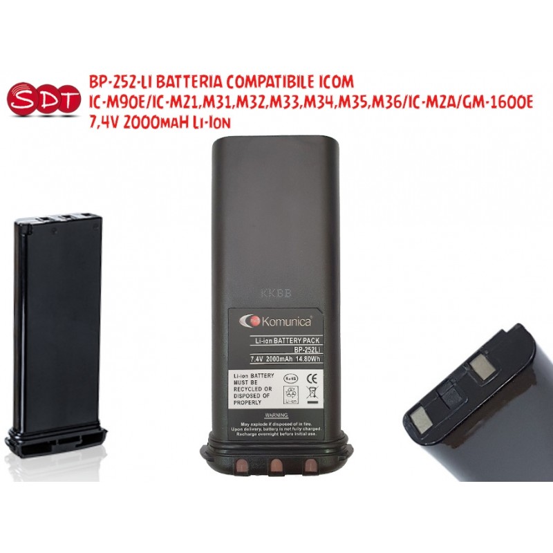 BP-252-LI BATTERIA COMPATIBILE ICOM IC-M90E/IC-M21,M31,M32,M33,M35,M36/IC-M2A/GM-1600E - 7,4V 2000maH Li-Ion