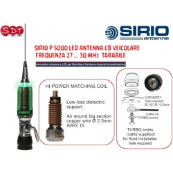 SIRIO P 5000 LED ANTENNA CB VEICOLARE, FREQUENZA 27 … 30 MHz  TARABILE