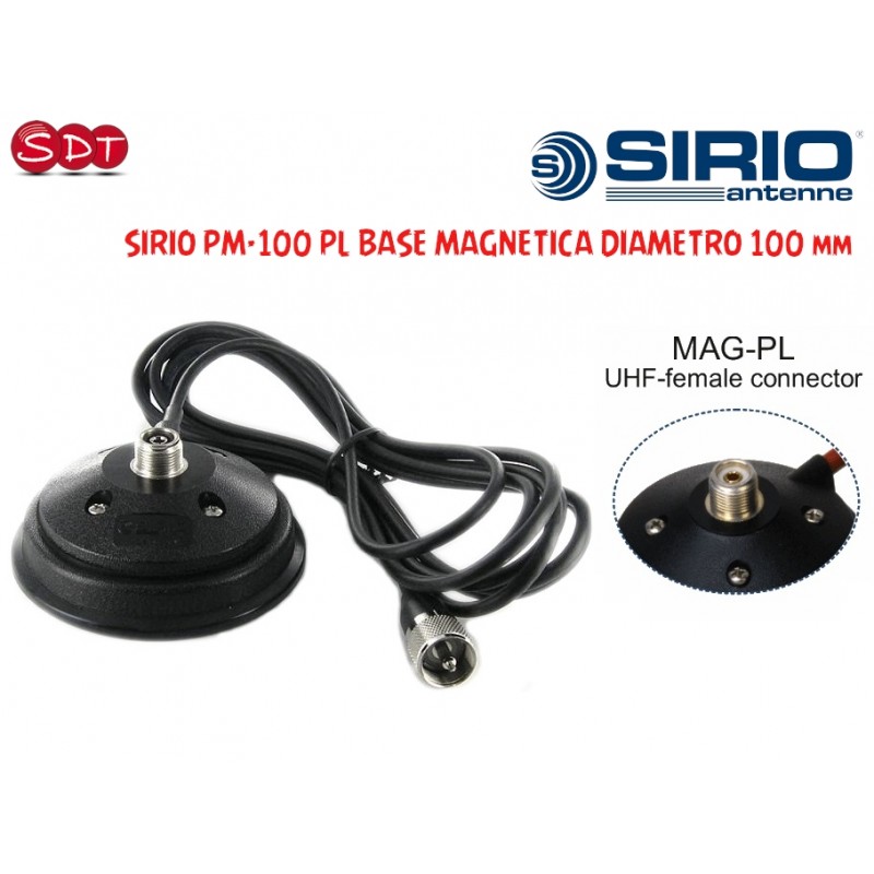 SIRIO BASE MAGNETICA "POWER MAG" 100 PL Diam. 100 mm conn. SO-239/PL-259