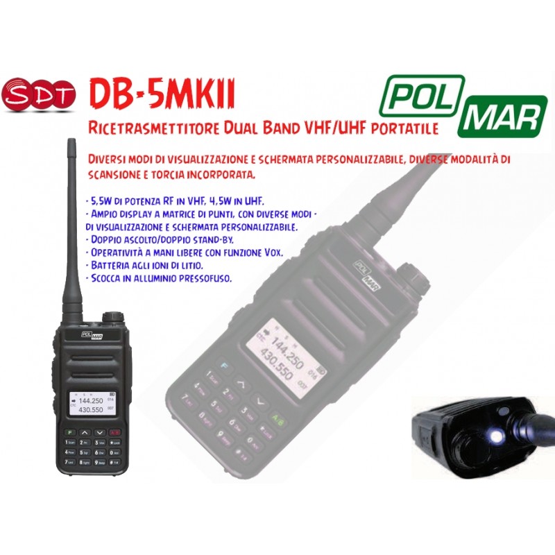 POLMAR DB-5MKII DUAL  BAND VHF/UHF 5,5 WATT 5,5W IN VHF, 4,5W IN UHF