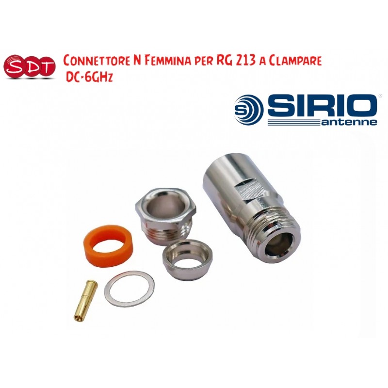 CONNETTORE FEMMINA N PER RG 213 A CLAMPARE, DC-6GHz