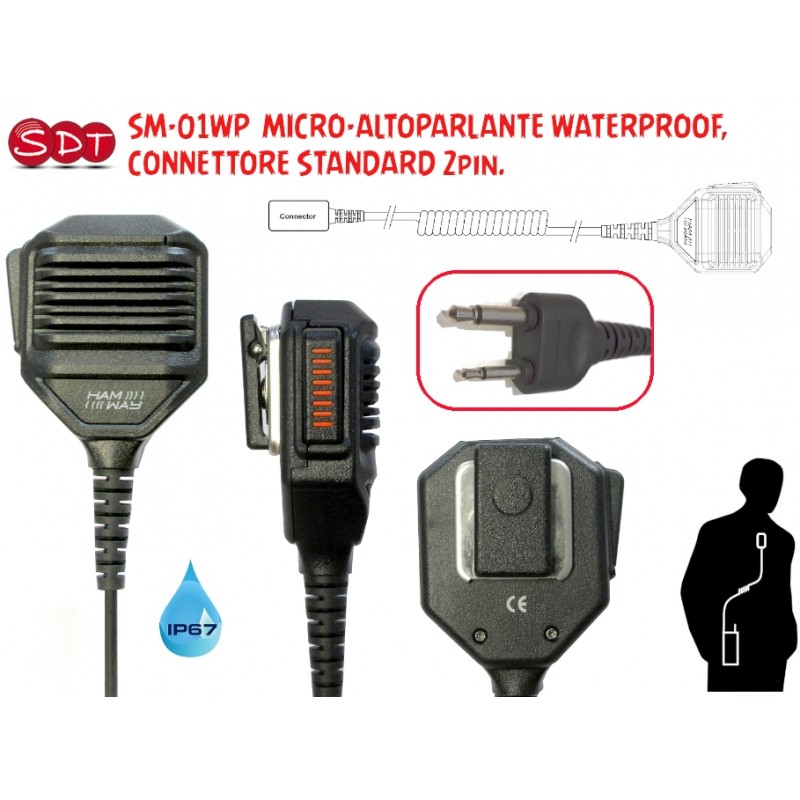 SM-01WP  MICRO-ALTOPARLANTE WATERPROOF IP67, CONNETTORE STANDARD 2pin.