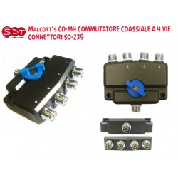 Malcott's CO-M4 COMMUTATORE COASSIALE A 4 VIE CONNETTORI SO-239
