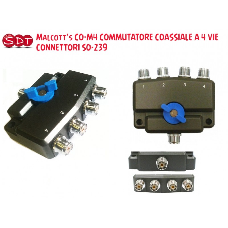 Malcott's CO-M4 COMMUTATORE COASSIALE A 4 VIE CONNETTORI SO-239