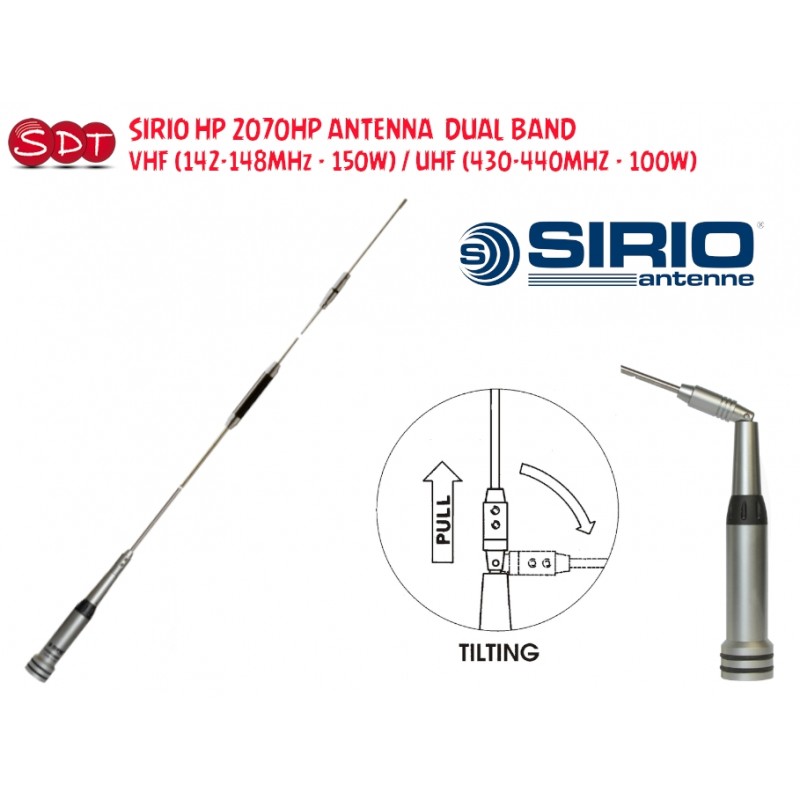 Antenne VHF Sirio Cruiser - Bande Nautique Sans Plan De Masse - Support Marin Inclus