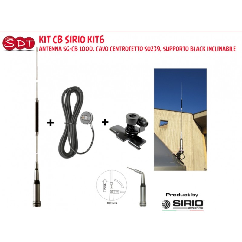 Kit CB SIRIO KIT1 FLEX-LOG 3, BASE 3/8", SUPPORTO ANTENNA INOX, CAVO 4MT RG 58 Kit CB SIRIO KIT1 FLEX-LOG 3, BASE 3/8", SUPPORTO ANTENNA INOX, CAVO 4MT RG 58