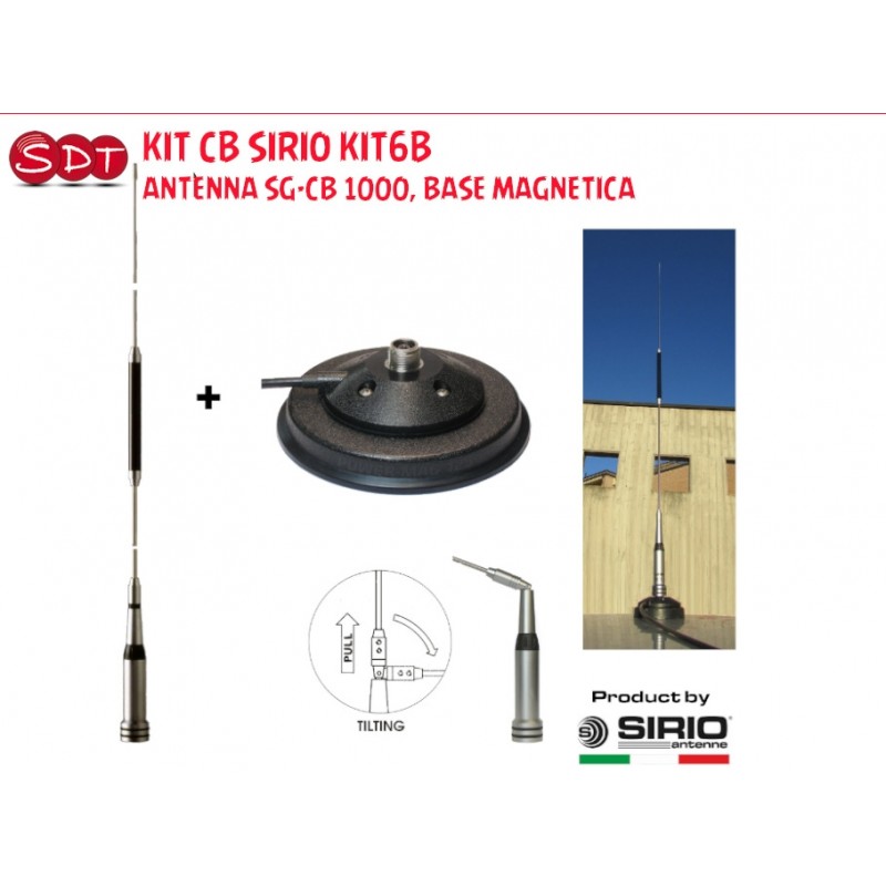 Kit CB SIRIO KIT1 FLEX-LOG 3, BASE 3/8", SUPPORTO ANTENNA INOX, CAVO 4MT RG 58 Kit CB SIRIO KIT1 FLEX-LOG 3, BASE 3/8", SUPPORTO ANTENNA INOX, CAVO 4MT RG 58