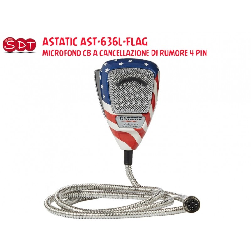 ASTATIC AST-636L-FLAG MICROFONO CB A CANCELLAZIONE DI RUMORE 4 PIN