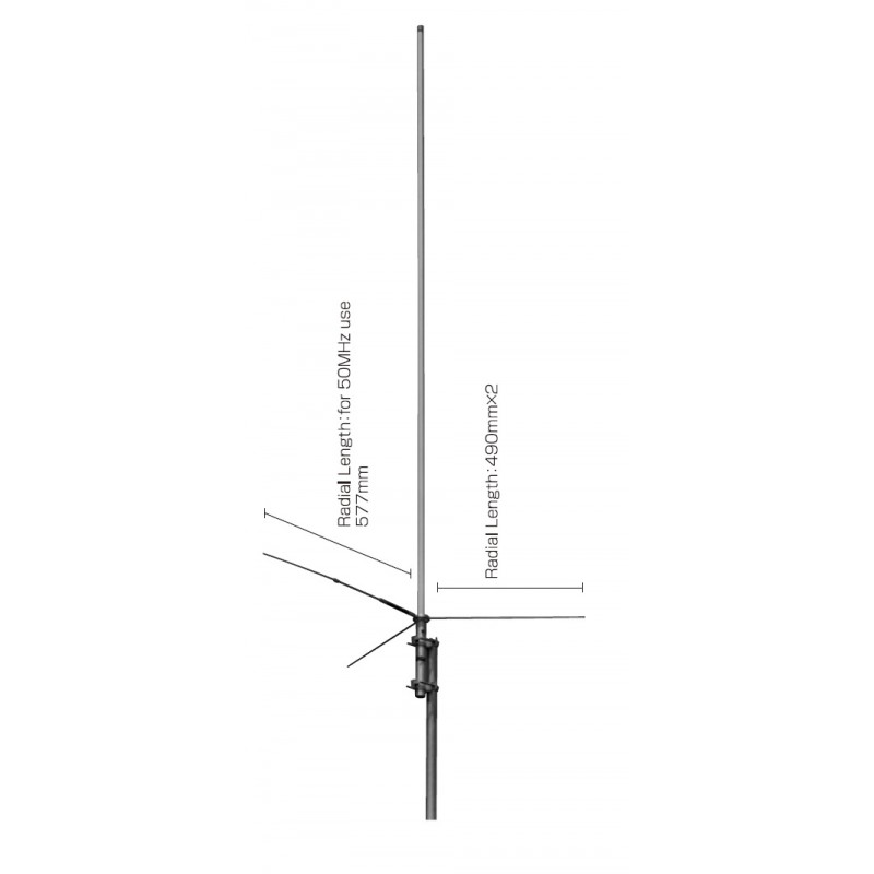 Antenne Discone SIRIO SD-1300/UHF - 25-1300 MHz, 300W VHF/200W UHF - Hauteur 1,6m - Émetteur/Récepteur Radio