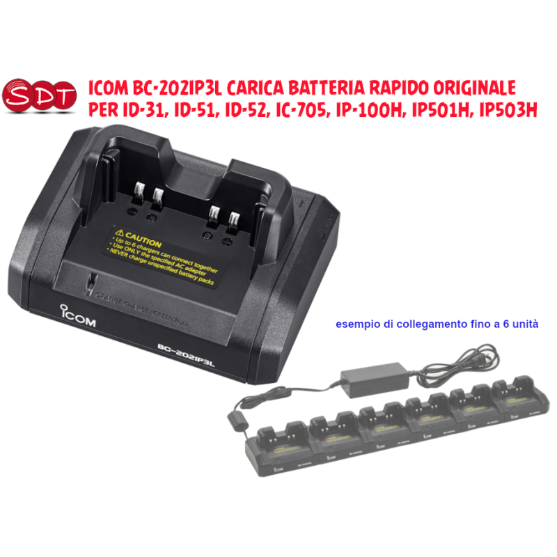 Caricabatterie Rapido ICOM BC-193 Originale Da Tavolo Per IC-V80E, T70E, F3002/F4002, F3102D, F4102D, IC-F27SR