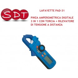 LAFAYETTE PAD-31 PINZA AMPEROMETRICA DIGITALE 3 IN 1 CON TORCIA + RILEVATORE DI TENSIONE A DISTANZA