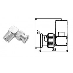 ADATTATORE A 90° DA MASCHIO FME  FILETTATO A BNC MASCHIO