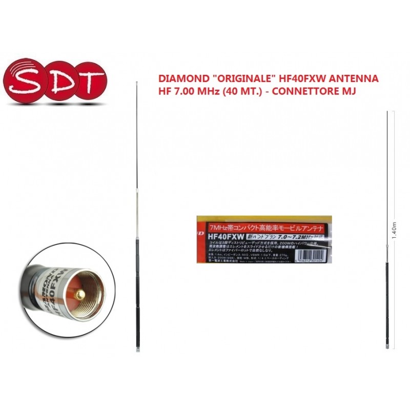 Antenna HF Diamond Original HF40FXW 7.00 MHz (40m) - Connettore MJ Per Auto