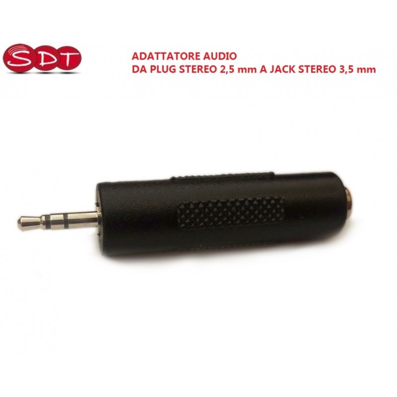 ADATTATORE AUDIO DA PLUG STEREO 2,5 mm A JACK STEREO 3,5 mm