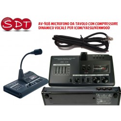 AV-908 MICROFONO DA TAVOLO CON COMPRESSORE DINAMICO VOCALE PER ICOM/YAESU/KENWOOD