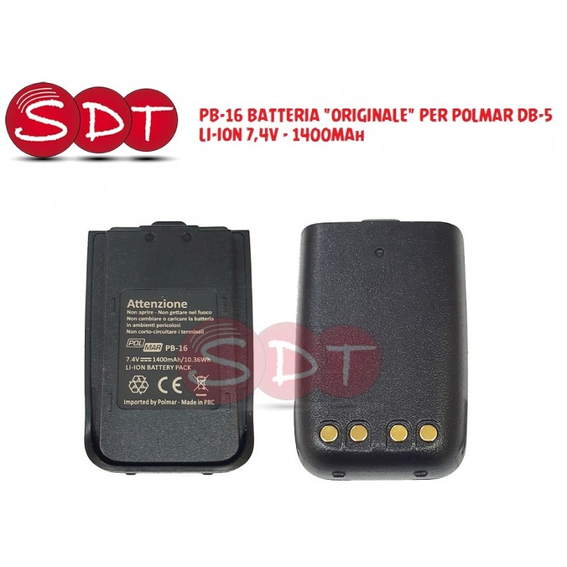 PB-16 BATTERIA "ORIGINALE" PER POLMAR DB-5 LI-ION 7,4V - 1400MAh