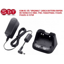 ICOM BC-191 "ORIGINALE" CARICA BATTERIA RAPIDO DA TAVOLO X IC-V80E, T70E, F3002/F4002, F3102D, F4102D, IC-F27SR
