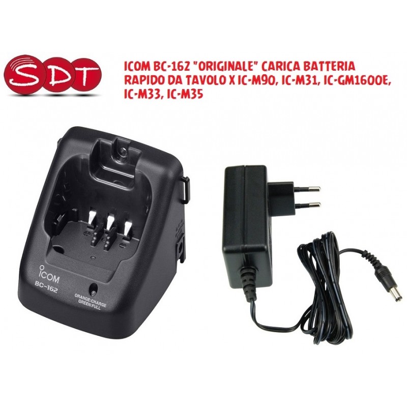 ICOM BC-162 "ORIGINALE" CARICA BATTERIA RAPIDO DA TAVOLO X IC-M90, IC-M31, IC-GM1600E, IC-M33, IC-M35