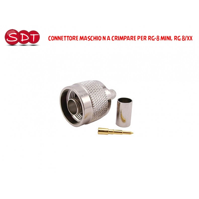 CONNETTORE N MASCHIO A CRIMPARE PER RG-8 MINI, RG 8/XX