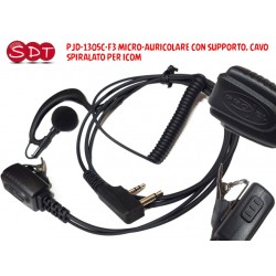PJD-1305C-F3 MICRO-AURICOLARE CON SUPPORTO CAVO SPIRALATO PER ICOM 