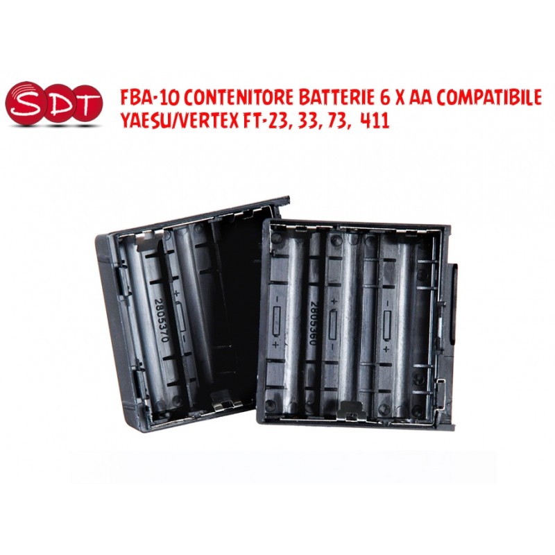 FBA-10 CONTENITORE BATTERIE 6 X AA COMPATIBILE YAESU/VERTEX FT-23, 33, 73,  411