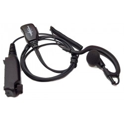 PJD-1307C MICRO-AURICOLARE CON CONNETTORE 2,5mm E SUPPORTO, CAVO SPIRALATO PER MIDLAND/ALAN/BRONDI/INTEK