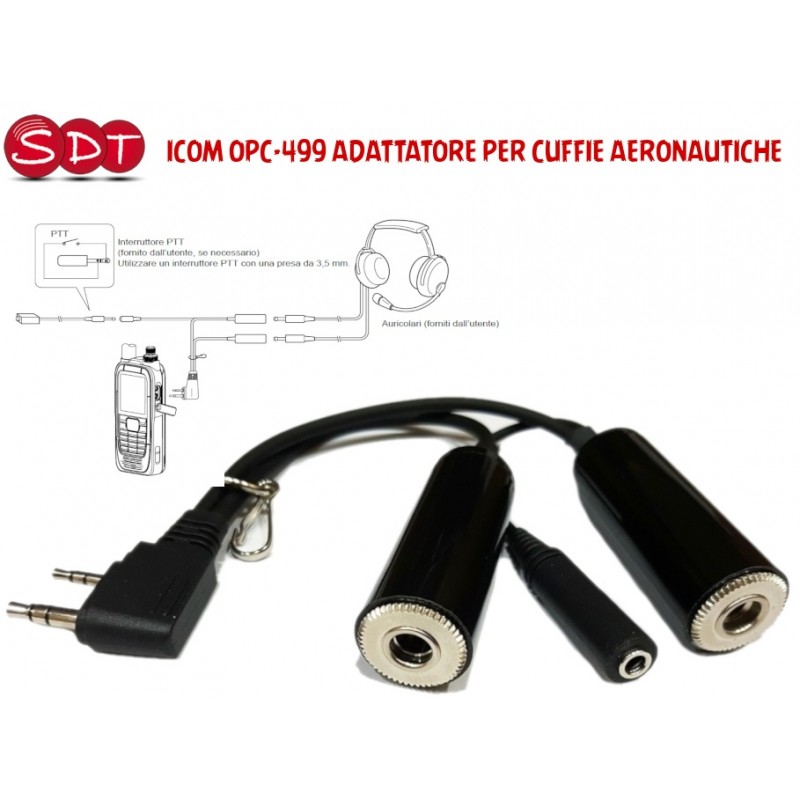 ICOM OPC-499 ADATTATORE PER CUFFIE AERONAUTICHE