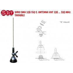 SIRIO SMA 108-550 S  ANTENNA VHF 108…300 MHz TARABILE