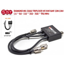 DIAMOND MX-2000 TRIPLEXER HF/VHF/UHF CON CAVI 1.6 ~ 60 - 110 ~ 160 - 300 ~ 950 MHz