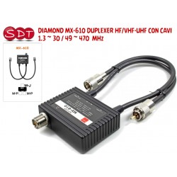 DIAMOND MX-610 DUPLEXER HF/VHF-UHF CON CAVI 1.3 ~ 30 / 49 ~ 470  MHz