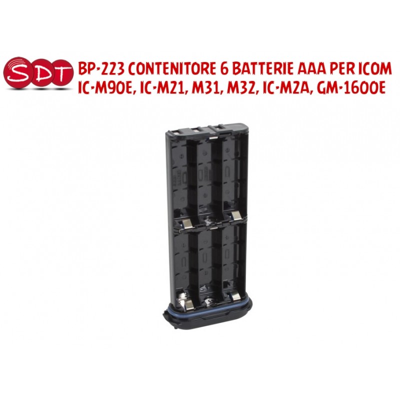 BP-223 CONTENITORE 6 BATTERIE AAA PER ICOM IC-M90E, IC-M21,M31, 32, IC-M2A, GM-1600E