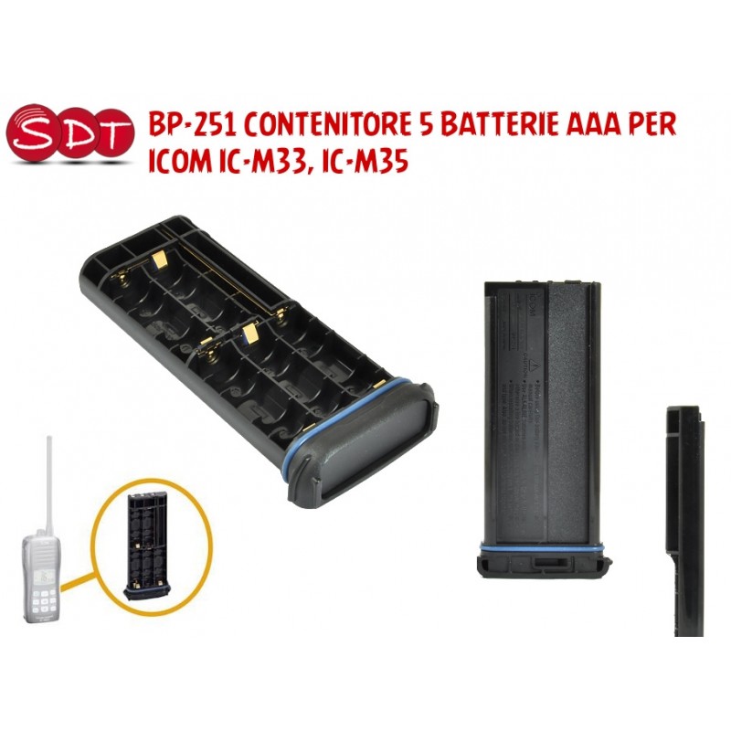 BP-251 CONTENITORE 5 BATTERIE AAA PER ICOM IC-M33, IC-M35