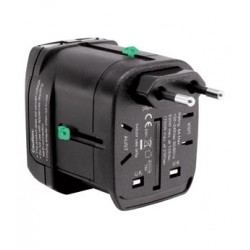 AVB-USB2 ADATTATORE UNIVERSALE DA VIAGGIO CON 2 PRESE USB